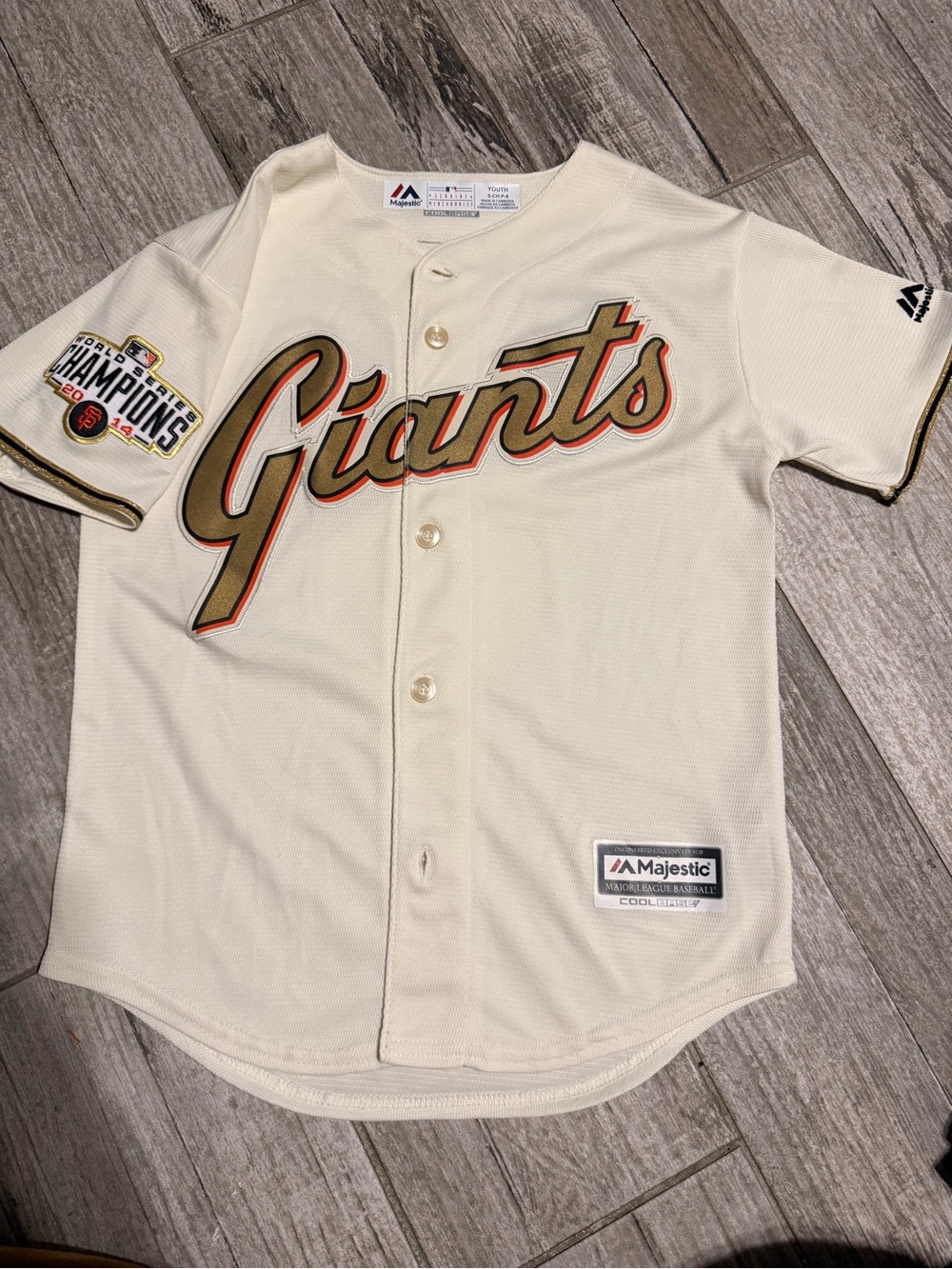 Majestic San Francisco Giants Kids Cream Jersey
